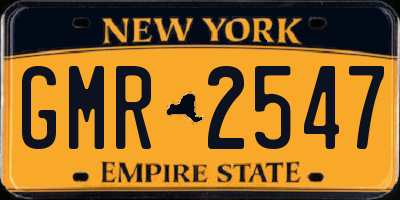 NY license plate GMR2547