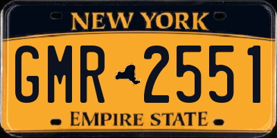 NY license plate GMR2551