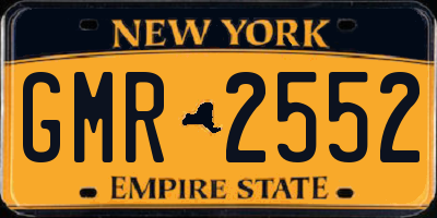 NY license plate GMR2552