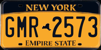 NY license plate GMR2573
