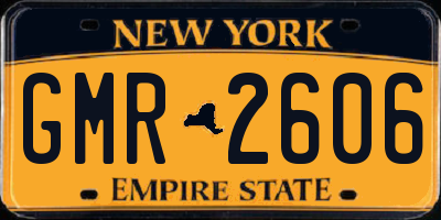 NY license plate GMR2606