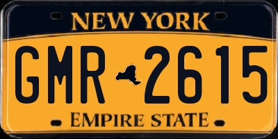 NY license plate GMR2615
