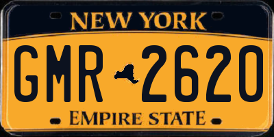 NY license plate GMR2620