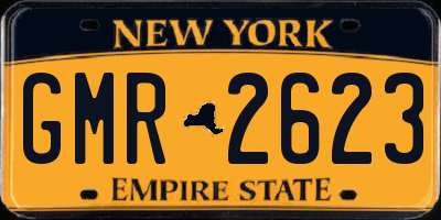 NY license plate GMR2623