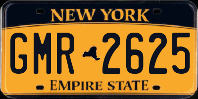 NY license plate GMR2625