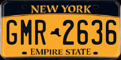 NY license plate GMR2636