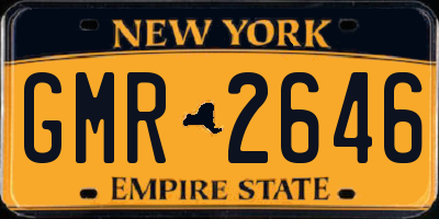 NY license plate GMR2646