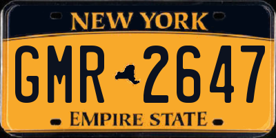 NY license plate GMR2647