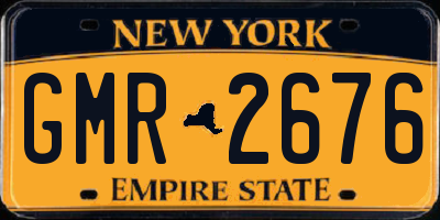 NY license plate GMR2676