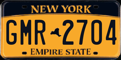 NY license plate GMR2704