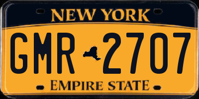NY license plate GMR2707