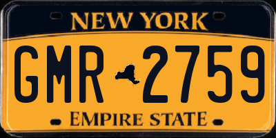 NY license plate GMR2759