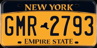 NY license plate GMR2793