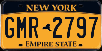 NY license plate GMR2797