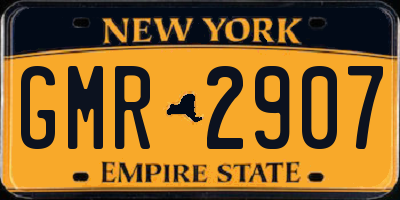NY license plate GMR2907