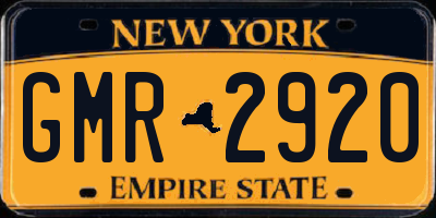 NY license plate GMR2920
