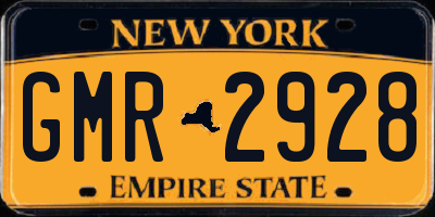 NY license plate GMR2928