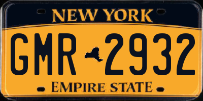 NY license plate GMR2932