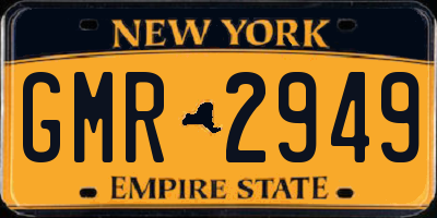 NY license plate GMR2949