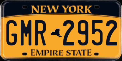 NY license plate GMR2952