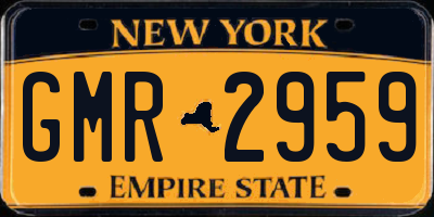 NY license plate GMR2959
