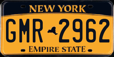 NY license plate GMR2962