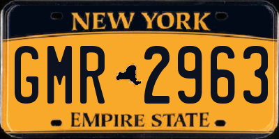 NY license plate GMR2963
