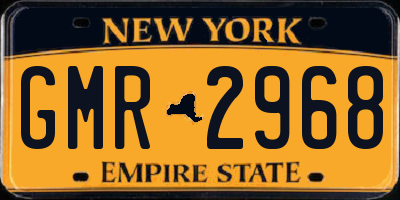 NY license plate GMR2968