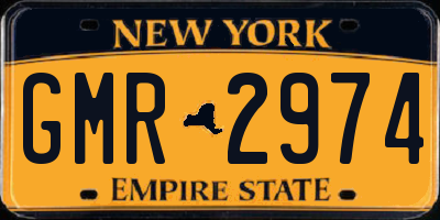 NY license plate GMR2974
