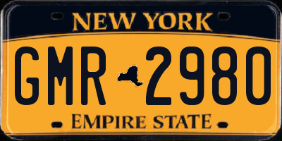 NY license plate GMR2980