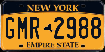 NY license plate GMR2988