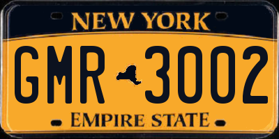 NY license plate GMR3002