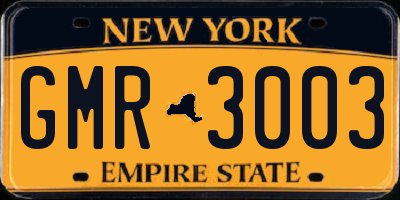 NY license plate GMR3003