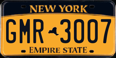 NY license plate GMR3007