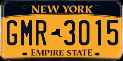 NY license plate GMR3015