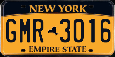 NY license plate GMR3016