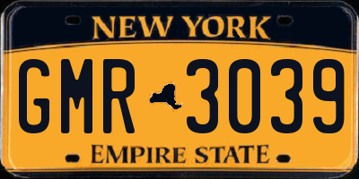 NY license plate GMR3039