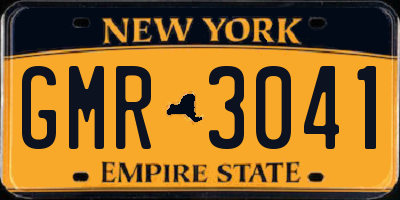 NY license plate GMR3041