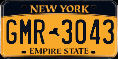 NY license plate GMR3043