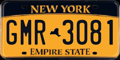 NY license plate GMR3081