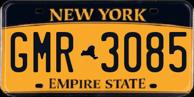 NY license plate GMR3085