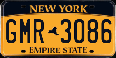 NY license plate GMR3086