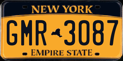 NY license plate GMR3087