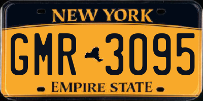 NY license plate GMR3095