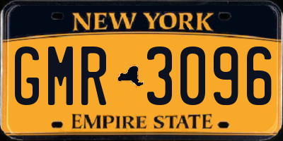 NY license plate GMR3096
