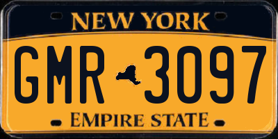 NY license plate GMR3097