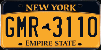 NY license plate GMR3110