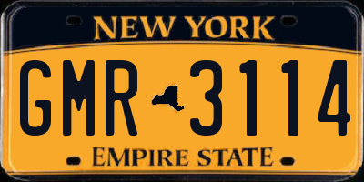 NY license plate GMR3114