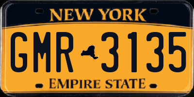 NY license plate GMR3135