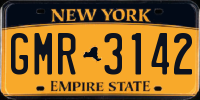 NY license plate GMR3142